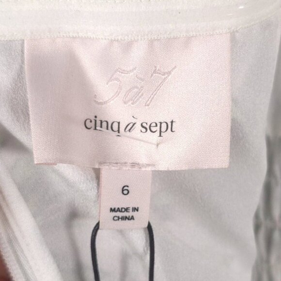 NWT cinq a sept SILK Blend Dover Halter Neck Midi Dress Smocked Waist Size 6 - Picture 8 of 16